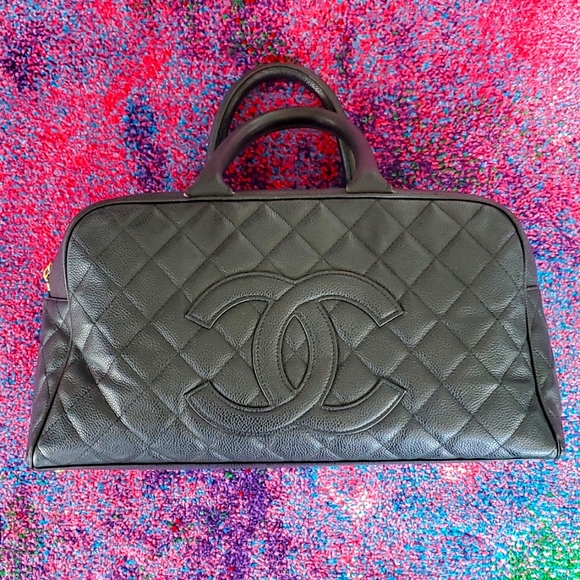 Chanel Patent Quilted Small Just Mademoiselle Bowling Bag